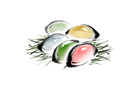 PSD 한식 음식 일러스트 캘리그라피 떡 사람없음 여러개 송편 솔잎 국내일러스트 다수 잎 파일형식