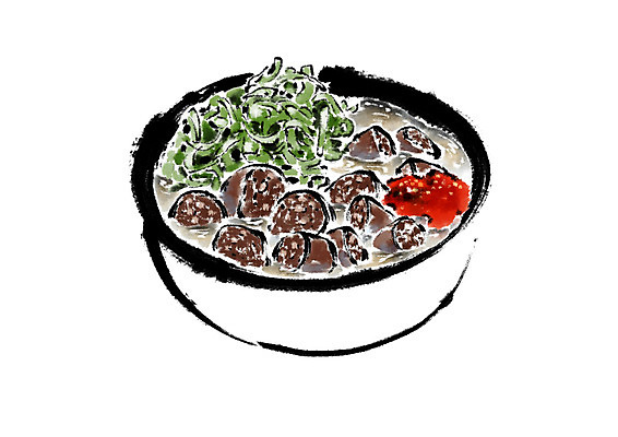 PSD 그릇 한식 음식 일러스트 캘리그라피 사람없음 양념 파 순대국 국내일러스트 식기 채소 국 파일형식