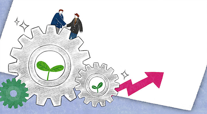 PSD 남자 화살표 일러스트 비즈니스 악수 성인 두명 새싹 희망 비즈니스맨 톱니바퀴 프레임일러스트 국내일러스트 식물 감정 프레임 사람 손짓 직장인 파일형식