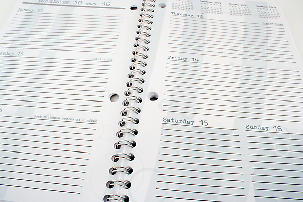 포토 JPG 해외이미지 종이 비즈니스 설계 사람없음 책 파란색 사무실 펜 다이어리 쪽지 달력 기록 일주일 날짜 계획 문서 약속 정리 페이지 바인더 형광펜 월 목차 해외202004 해외포토 컬러 컨셉 필기구 사무용품 파일형식 이미지허브