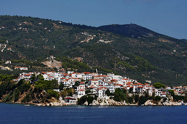 포토 JPG 해외이미지 바다 섬 여행 하늘색 하늘 주택 풍경 사람없음 여름 지중해 그리스 그림 해외202004 해외포토 계절 유럽 건물 파란색 파일형식 이미지허브