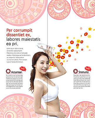 PSD 템플릿 편집 표지디자인 북디자인 출판디자인 여자 꽃 내지 리플렛 다이어트 2단접지 북커버 한명 웃음 팜플렛 상반신 20대 성인 옆모습 뷰티 한국인 탱크톱 물병 의료성형뷰티 이미지템플릿 식물 1 뷰포인트 상의 표정 건강 사람 동양인 청년 물통 파일형식 옷 인종