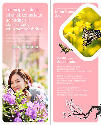PSD 템플릿 편집 표지디자인 북디자인 출판디자인 여자 꽃 내지 리플렛 나비 2단접지 북커버 한명 웃음 팜플렛 상반신 성인 30대 봄 한국인 벚꽃 나뭇가지 이미지템플릿 나무 식물 1 계절 곤충 표정 사람 동양인 장년 파일형식