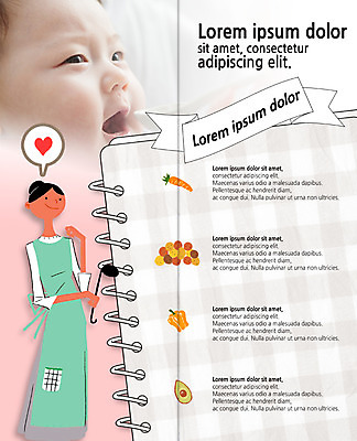 PSD 템플릿 편집 표지디자인 북디자인 출판디자인 여자 남자 리본 내지 리플렛 말풍선 2단접지 북커버 엄마 피망 팜플렛 성인 두명 라이프 다이어리 임신 당근 한국인 육아 하트 아기 출산 국자 이유식 아보카도 이미지템플릿 모양 음식 채소 과일 가족 주방용품 뿌리채소 사람 동양인 생활 사무용품 파일형식