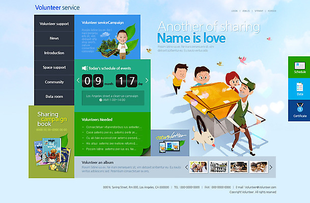 PSD 템플릿 여자 남자 어린이 웹템플릿 조류 사이트템플릿 여러명 성인 홈페이지 홈페이지시안 수레 한국인 강아지 자원봉사자 사회복지 메인 반려 환경미화원 이미지템플릿 동물 직업 다수 사람 동양인 반려동물 카트 개 복지 파일형식