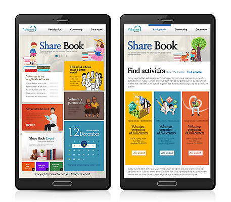 PSD 나무 템플릿 여자 남자 어린이 웹템플릿 모바일 여러명 성인 책 독서 한국인 사회복지 모바일템플릿 모바일웹 이미지템플릿 식물 다수 사람 동양인 복지 파일형식