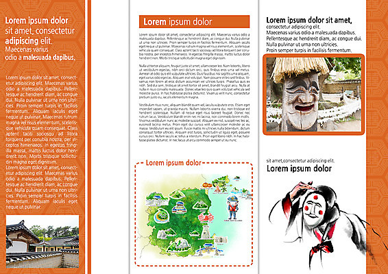 PSD 템플릿 편집 한국전통 표지디자인 북디자인 출판디자인 여자 내지 리플렛 여행 지도 북커버 한국건축 3단접지 한옥 팜플렛 한복 탈춤 목장승 각시탈 국내여행 이미지템플릿 전통 건축 고건축 한국 사람 전통의상 전통공연 전통무용 탈 장승 파일형식