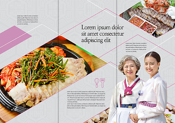 PSD 템플릿 편집 한국전통 표지디자인 북디자인 출판디자인 여자 노년 내지 한식 음식 리플렛 북커버 3단접지 김치 돼지고기 웃음 팜플렛 상반신 두명 30대 앞치마 한국인 한복 삼겹살 보쌈 쌈장 부추무침 이미지템플릿 전통 한국 표정 육류 사람 동양인 성인 장년 양념 전통의상 무침 파일형식