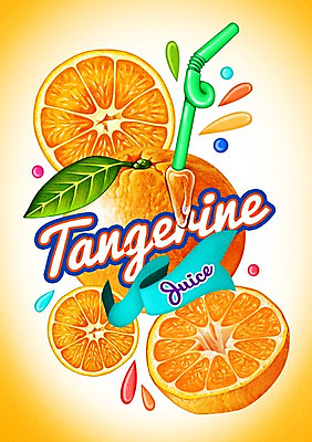 PSD 음료 과일 일러스트 귤 빨대 사람없음 라벨 주스 물방울 국내일러스트 프레임 파일형식