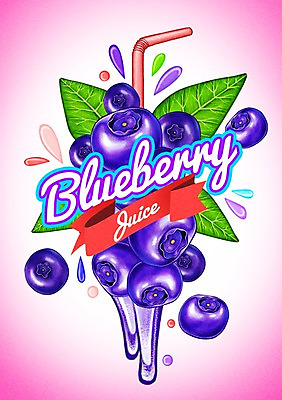 PSD 음료 과일 일러스트 빨대 사람없음 라벨 주스 물방울 블루베리 블루베리주스 국내일러스트 프레임 과일주스 파일형식