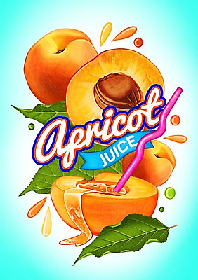 PSD 음료 일러스트 빨대 사람없음 라벨 주스 물방울 살구 국내일러스트 과일 프레임 파일형식