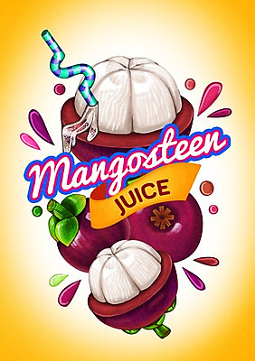 PSD 음료 과일 일러스트 빨대 사람없음 라벨 주스 물방울 망고스틴 국내일러스트 프레임 파일형식