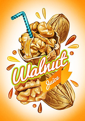 PSD 음료 일러스트 빨대 사람없음 라벨 주스 견과류 물방울 호두 국내일러스트 프레임 파일형식