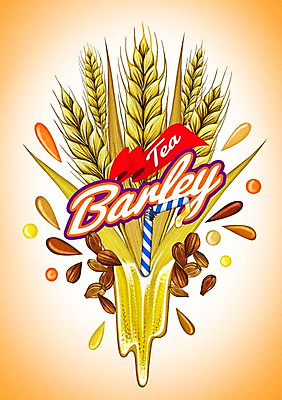 PSD 음료 일러스트 빨대 사람없음 라벨 물방울 보리 보리차 국내일러스트 곡류 프레임 차_음료 파일형식