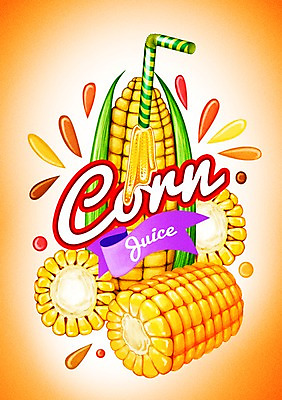 PSD 음료 채소 일러스트 빨대 옥수수 사람없음 라벨 물방울 옥수수차 국내일러스트 곡류 프레임 차_음료 파일형식