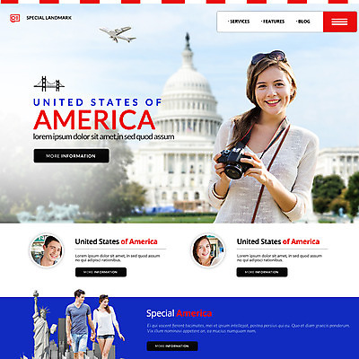 PSD 외국인 템플릿 여자 남자 여행 웹템플릿 비행기 이벤트페이지 이벤트 여러명 성인 카메라 미국 자유의여신상 랜드마크 백악관 이미지템플릿 다수 북아메리카 항공교통 대중교통 사람 인종 전자제품 세계문화유산 페이지 파일형식