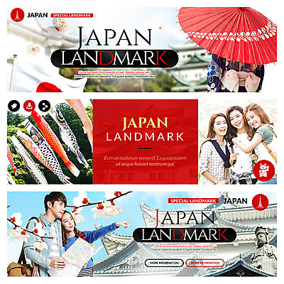 PSD 템플릿 배너 여자 남자 여행 웹템플릿 여러명 성인 친구 일본 벚꽃 기모노 일본여행 양산 랜드마크 오사카성 이벤트배너 웹배너 이미지템플릿 꽃 아시아 해외여행 다수 관계 사람 일본전통의상 파일형식