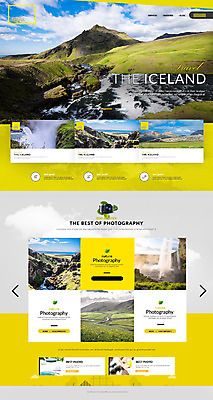 PSD 템플릿 여행 웹템플릿 자연 하늘 사이트템플릿 산 아이슬란드 초원 사람없음 홈페이지 홈페이지시안 폭포 랜드마크 원페이지 이미지템플릿 유럽 생태계 파일형식