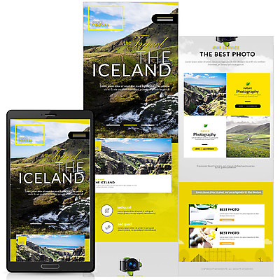 PSD 템플릿 여행 웹템플릿 자연 하늘 모바일 산 아이슬란드 초원 사람없음 폭포 모바일템플릿 모바일웹 랜드마크 이미지템플릿 유럽 생태계 파일형식