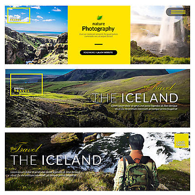 PSD 템플릿 배너 남자 여행 웹템플릿 자연 하늘 산 아이슬란드 한명 초원 성인 뒷모습 폭포 한국인 랜드마크 이벤트배너 웹배너 이미지템플릿 1 유럽 뷰포인트 사람 동양인 생태계 파일형식