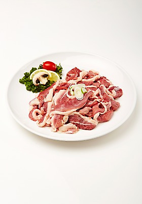 포토 JPG 스튜디오촬영 접시 식재료 실내 파슬리 육류 사람없음 흰배경 오리고기 로스 국내포토 식기 백그라운드 채소 오리 내부 흰색 구이 파일형식