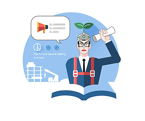 남자 말풍선 일러스트 미래 건설업 한명 안전 성인 새싹 확성기 발전 플랫 안전모 투표 선거 정치 공약 미래산업 국내일러스트 AI파일 식물 1 산업 컨셉 사람 헬멧 안전장비 민주주의 파일형식 벡터