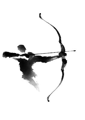 PSD 스포츠 일러스트 캘리그라피 운동선수 한명 들기 사람 상반신 활 양궁 조준 양궁선수 국내일러스트 1 모션 파일형식