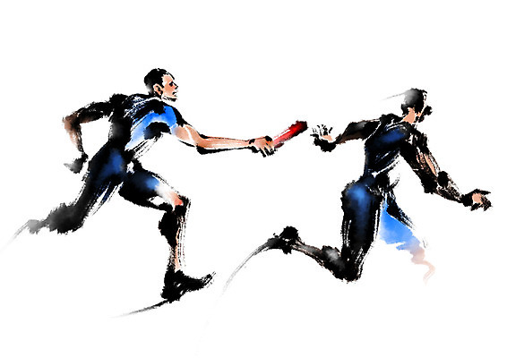 전신 PSD 남자 스포츠 일러스트 캘리그라피 운동선수 두명 달리기 계주 육상선수 바톤터치 배턴 국내일러스트 스포츠용품 모션 사람 육상스포츠 파일형식
