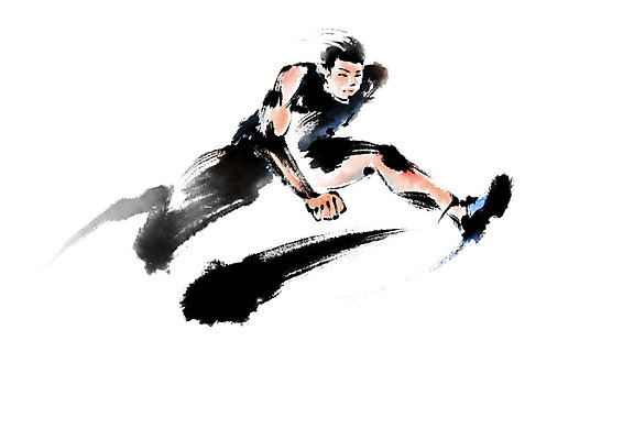 전신 PSD 남자 스포츠 일러스트 캘리그라피 운동선수 한명 성인 달리기 점프 육상선수 장애물달리기 국내일러스트 1 모션 사람 경기 파일형식