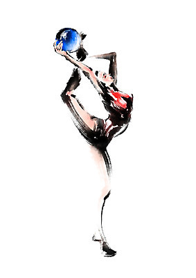 전신 PSD 여자 스포츠 포즈 일러스트 캘리그라피 공 운동선수 한명 서기 들기 체조선수 체조 국내일러스트 1 모션 사람 운동 파일형식