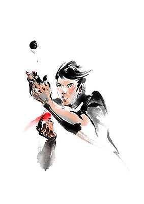 PSD 남자 스포츠 일러스트 캘리그라피 운동선수 서브 한명 들기 상반신 성인 탁구채 탁구 탁구공 탁구선수 국내일러스트 1 공 모션 사람 구기 라켓 탁구용품 파일형식