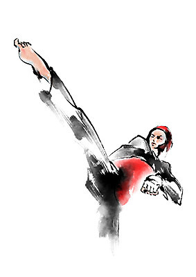 전신 PSD 남자 스포츠 일러스트 캘리그라피 운동선수 한명 성인 킥 태권도 태권도선수 국내일러스트 1 모션 사람 격투기 파일형식