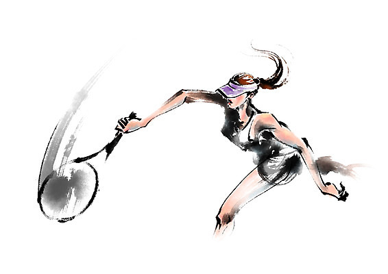 PSD 여자 스포츠 일러스트 캘리그라피 운동선수 서브 한명 들기 상반신 성인 테니스 테니스라켓 테니스선수 국내일러스트 1 모션 사람 구기 라켓 파일형식