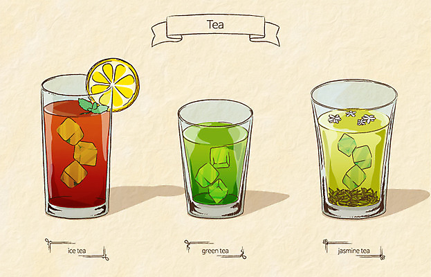 음료 생활용품 일러스트 잔 사람없음 얼음 녹차 레몬 오브젝트 아이스티 쟈스민차 국내일러스트 AI파일 자연요소 식기 과일 차_음료 파일형식 벡터