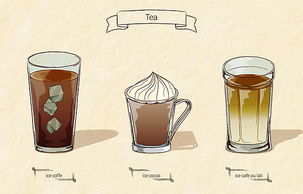 커피 음료 생활용품 일러스트 사람없음 오브젝트 아이스커피 라떼 초코우유 카페라떼 국내일러스트 AI파일 우유 파일형식 벡터