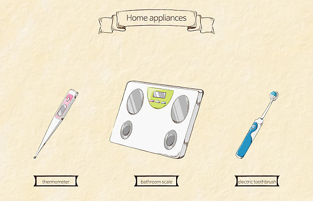 생활용품 일러스트 사람없음 가전제품 온도계 체온계 오브젝트 체중계 전동칫솔 국내일러스트 AI파일 칫솔 파일형식 벡터