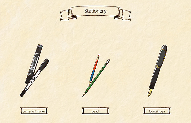 생활용품 일러스트 문구용품 사람없음 연필 만년필 오브젝트 보드마카 국내일러스트 AI파일 학용품 필기구 펜 파일형식 벡터