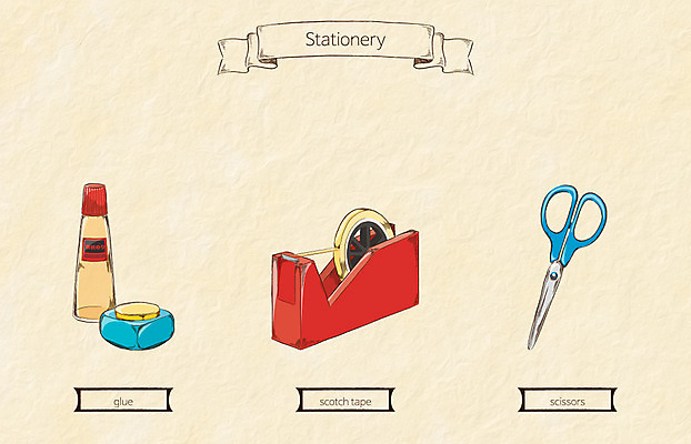 생활용품 일러스트 문구용품 가위 사람없음 오브젝트 스카치테이프 접착풀 국내일러스트 AI파일 풀_접착제 테이프 파일형식 벡터
