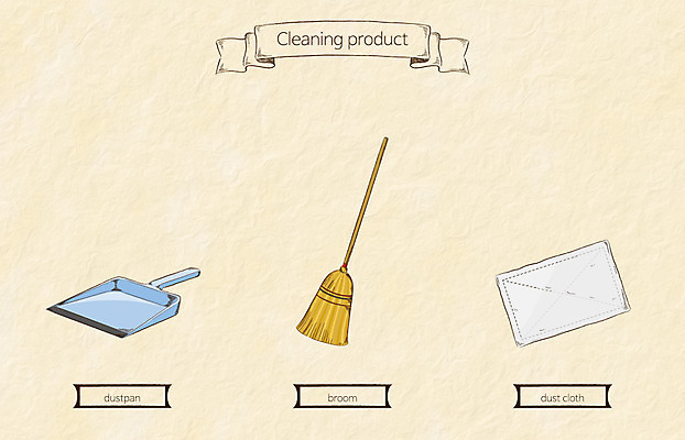 생활용품 일러스트 사람없음 청소도구 빗자루 오브젝트 걸레 쓰레받기 국내일러스트 AI파일 도구 청소 파일형식 벡터