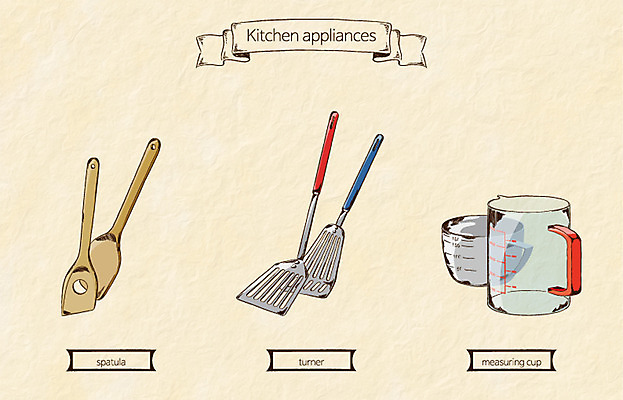 생활용품 일러스트 주방용품 사람없음 오브젝트 뒤집개 스패출라 국내일러스트 AI파일 파일형식 벡터