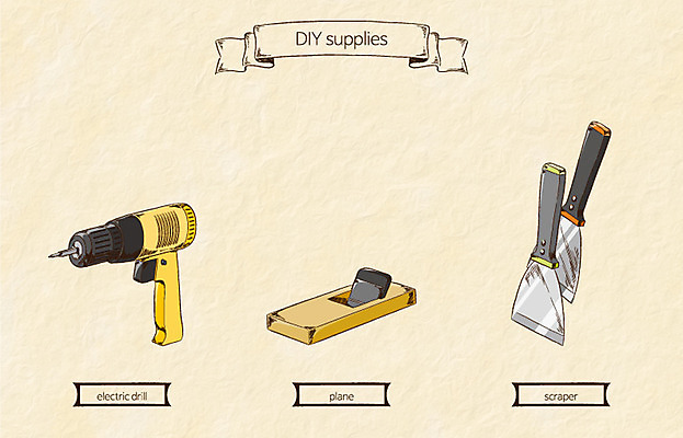 생활용품 일러스트 사람없음 공구 오브젝트 대패 전동드릴 국내일러스트 AI파일 도구 드릴 파일형식 벡터