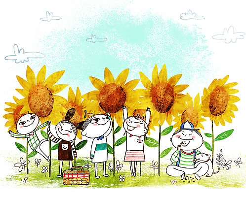주간 PSD 구름 여자 남자 꽃잎 어린이 일러스트 나뭇잎 해바라기 여러명 야외 바구니 봄 활발 강아지 활기 봄소풍 천진난만 국내일러스트 자연요소 계절 꽃 다수 컨셉 잎 사람 반려동물 소풍 개 파일형식
