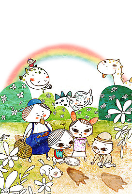 주간 PSD 여자 남자 꽃잎 어린이 무지개 일러스트 돋보기 나뭇잎 여러명 야외 봄 활발 강아지 발자국 공룡 활기 도시락가방 봄소풍 천진난만 국내일러스트 자연요소 계절 꽃 다수 컨셉 잎 가방 자국 파충류 사람 반려동물 소풍 개 파일형식