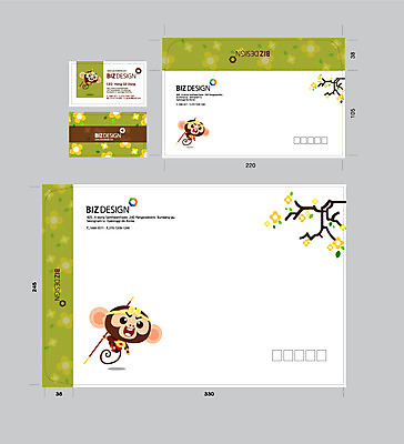 나무 템플릿 꽃잎 명함 명함템플릿 봉투 서류봉투 편지봉투 사람없음 세트 원숭이 봉 패키지 봉투템플릿 손오공 비즈디자인 봉투디자인 이미지템플릿 AI파일 식물 꽃 포유류 편지 파일형식 벡터