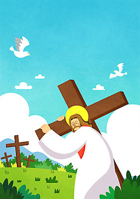 주간 PSD 구름 남자 기독교 종교 십자가 일러스트 부활절 한명 성인 야외 풀잎 예수 비둘기 국내일러스트 자연요소 1 기념일 잎 조류 사람 풀_식물 신_종교 파일형식