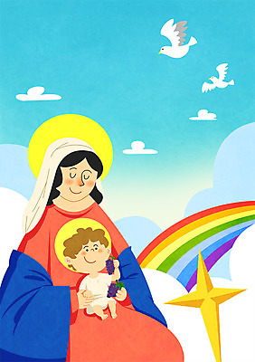 주간 PSD 구름 여자 남자 기독교 종교 어린이 무지개 일러스트 포도 부활절 성인 야외 두명 예수 비둘기 마리아 십자가모양 국내일러스트 자연요소 모양 기념일 십자가 과일 조류 사람 신_종교 파일형식