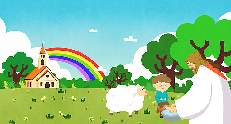 주간 PSD 나무 구름 남자 기독교 종교 어린이 무지개 일러스트 부활절 성인 야외 두명 교회 양 풀잎 예수 발씻기 세족 세족식 국내일러스트 자연요소 식물 기념일 잎 포유류 종교건축 사람 건물 풀_식물 신_종교 파일형식