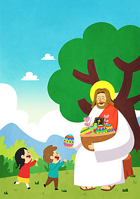 주간 PSD 나무 구름 여자 남자 기독교 종교 어린이 일러스트 산 성인 야외 세명 바구니 풀잎 예수 부활절계란 국내일러스트 자연요소 식물 잎 부활절 사람 계란 풀_식물 신_종교 파일형식