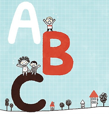 PSD 나무 알파벳 여자 남자 어린이 일러스트 주택 세명 글로벌 다인종 국내일러스트 식물 영어 사람 인종 건물 파일형식