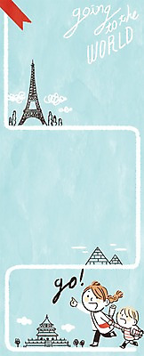 PSD 나무 여자 남자 어린이 여행 일러스트 프레임 두명 글로벌 세계여행 에펠탑 다인종 피라미 국내일러스트 식물 사람 인종 세계 민물고기 파리 랜드마크 파일형식